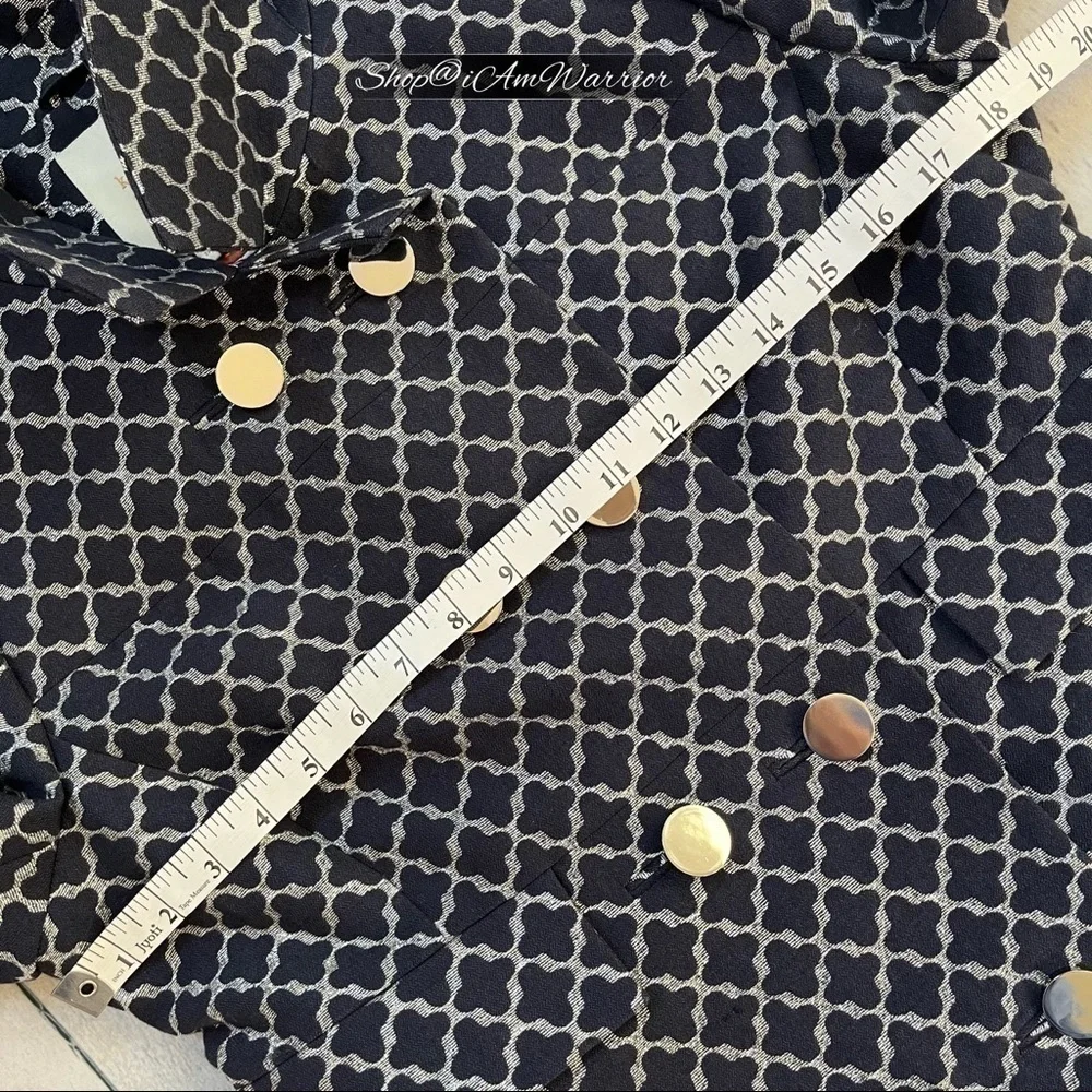 Kate Spade cotton/silk navy metallic design trench jacket *shop@iamwarrior